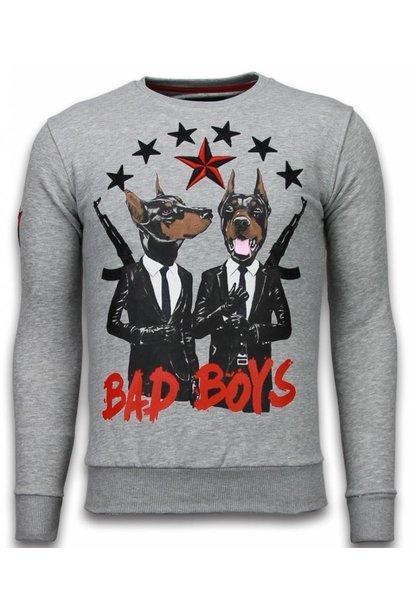 Sweatshirt Men - Bad Boys Pinscher - Gray