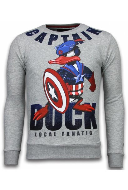 Sudadera Hombre - Captain Duck - Gris