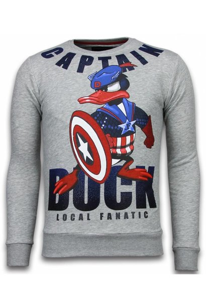 Sweatshirt Men - Captain Duck - Gray