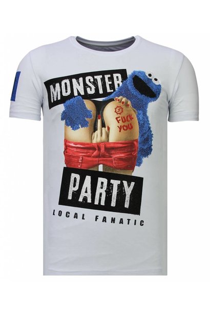 T-shirt Uomo - Monster Party - Bianco