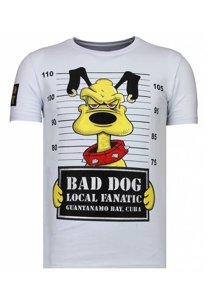 T-shirt Heren - Bad Dog - Wit