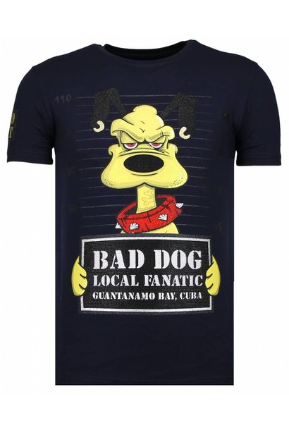 T-shirt Heren - Bad Dog - Blauw