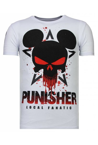 Camiseta Hombre - Punisher Mickey - Blanco