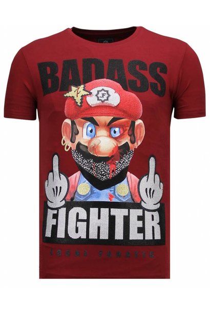 T-shirt Men - Badass Fighter - Bordeaux