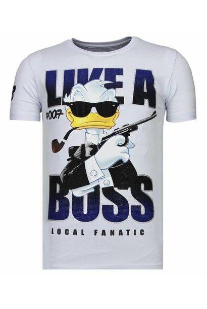 Camiseta Hombre - Like A Boss - Blanco