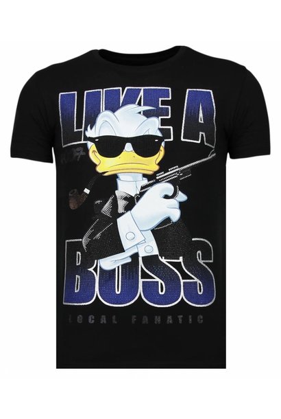 T-shirt Heren - Like A Boss - Zwart