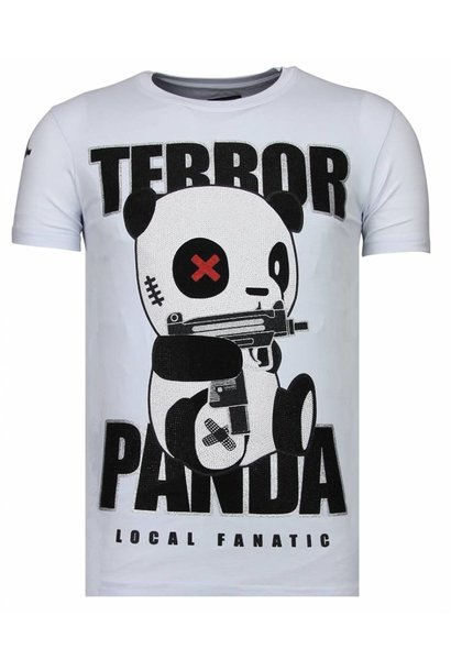T-shirt Heren - Terror Panda - Wit