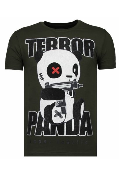T-shirt Heren - Terror Panda - Groen