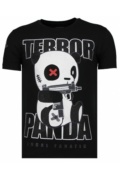 T-shirt Heren - Terror Panda - Zwart