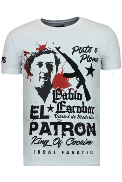 T-shirt Men - El Patron Pablo Escobar - White