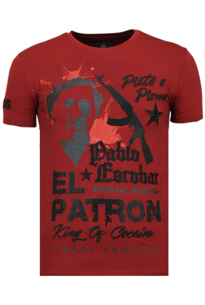 Camiseta Hombre - El Patron Pablo Escobar - Burdeos