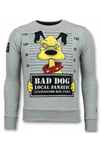 Sweater Heren - Bad Dog - Grijs