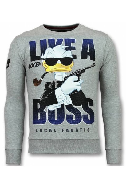 Sweatshirt Men - Like A Boss - Gray