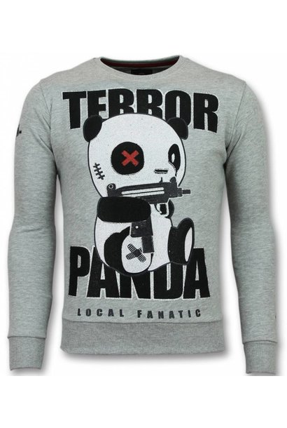 Sweater Heren - Terror Panda - Grijs