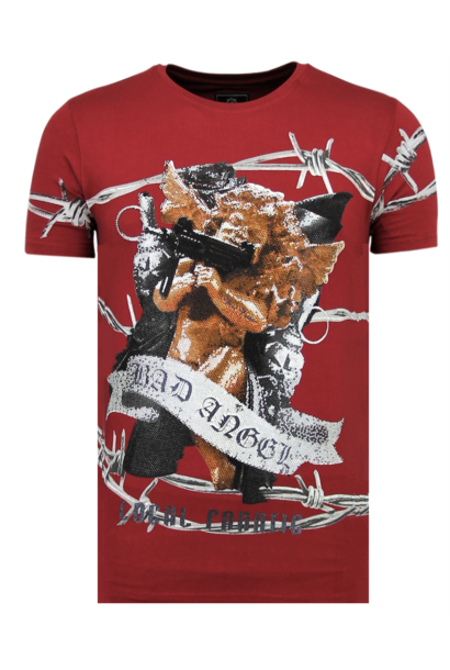 T-shirt Heren - Bad Angel - Bordeaux