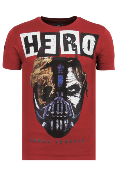 T-shirt Heren - Hero Mask - Bordeaux