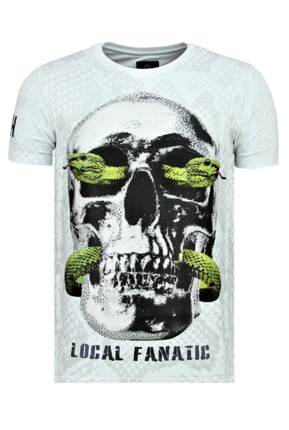 T-shirt Uomo - Skull Snake - Bianco