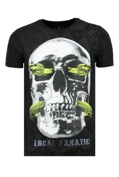 Camiseta Hombre - Skull Snake - Negro