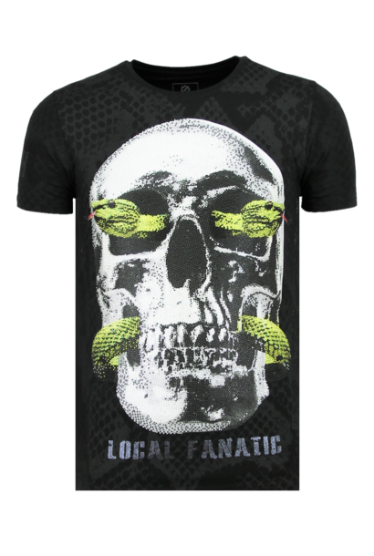 T-shirt Uomo - Skull Snake - Nero