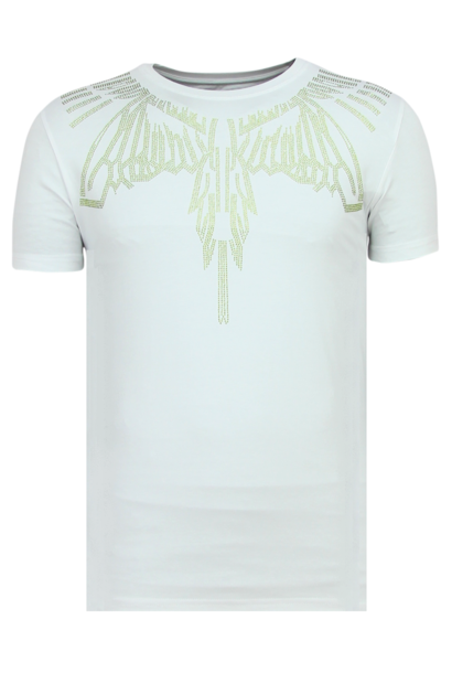 T-shirt Homme - Rhinestone Eagle - Blanc