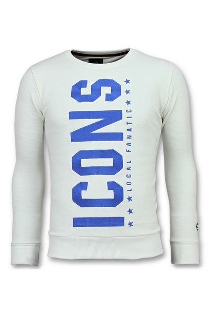 Sudadera Hombre - ICONS Vertical - Blanco