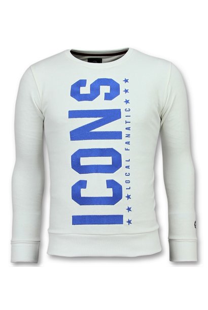 Sweatshirt Men - ICONS Vertical - White