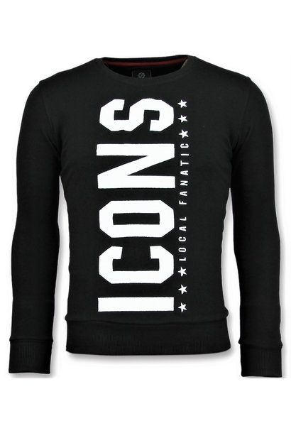 Sudadera Hombre - ICONS Vertical - Negro