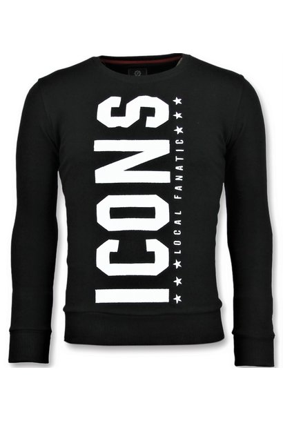 Sweater Heren - ICONS Vertical - Zwart