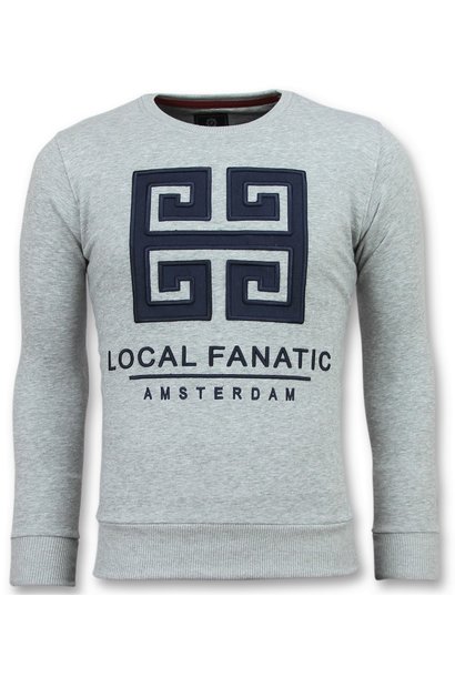 Sweat Hommes - Greek Key Border - Gris