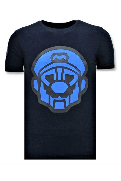 Camiseta Hombre - Mario Neon - Azul