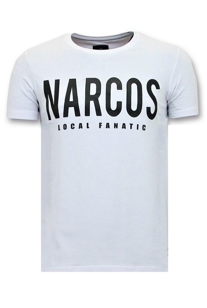 T-shirt Heren - Narcos - Wit