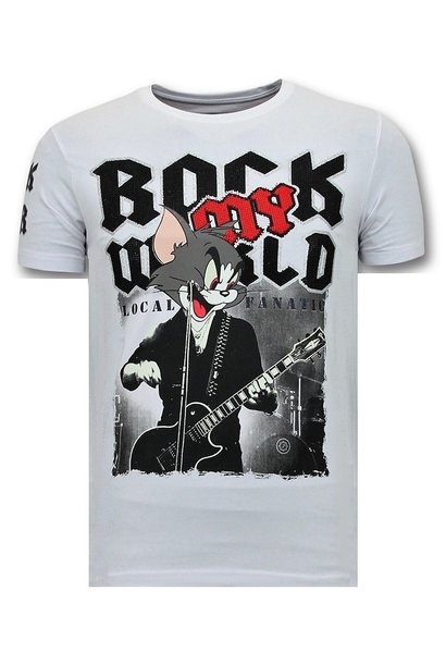 T-shirt Heren - Tomcat Rock My World - Wit