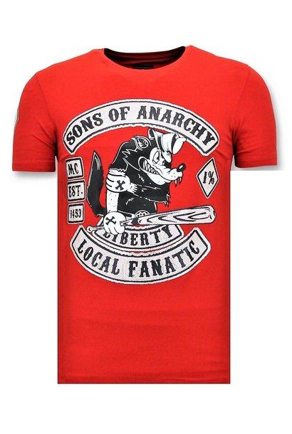 T-shirt Heren - Sons Of Anarchy - Rood