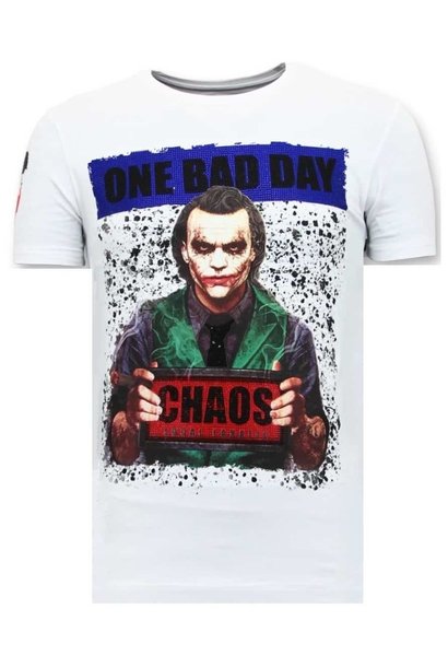 T-shirt Heren - The Joker Chaos - Wit