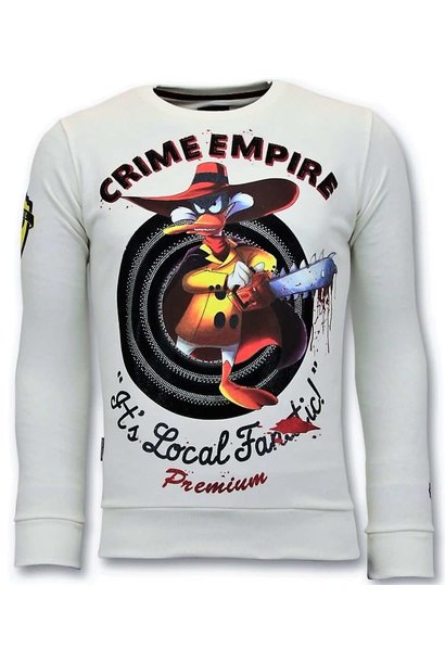 Sweater Heren - Crime Empire - Wit
