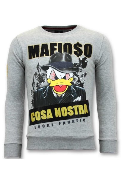 Felpa Uomo -  Cosa Nostra Mafioso - Grigio