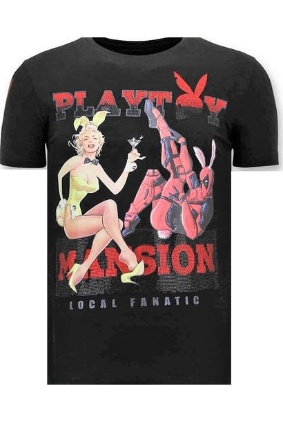 T-shirt Heren - The Playtoy Mansion - Zwart