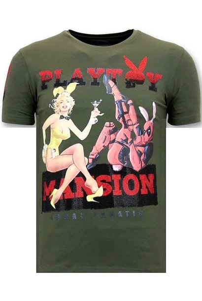 T-shirt Heren - The Playtoy Mansion - Groen