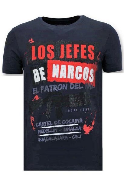 T-shirt Heren - Los Jefes De Narcos - Blauw