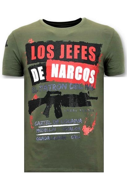 T-shirt Heren - Los Jefes De Narcos - Groen