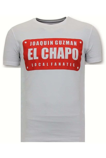 T-shirt Heren - Joaquin Guzman El Chapo - Wit