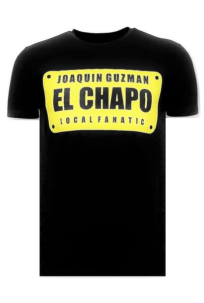 T-shirt Heren - Joaquin Guzman El Chapo - Zwart