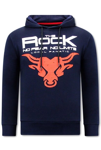 Felpa con Cappuccio da Uomo - The Rock - Blu