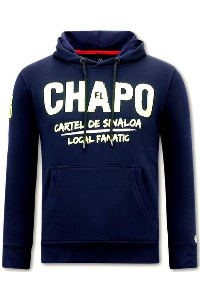 Felpa con Cappuccio da Uomo - El Chapo - Blu