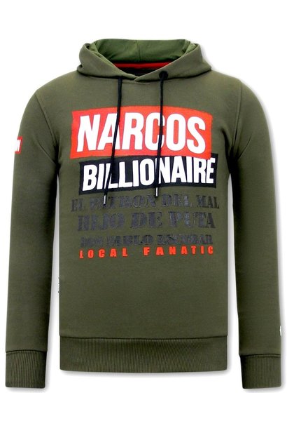 Hoodie Heren - Narcos Billionaire - Groen