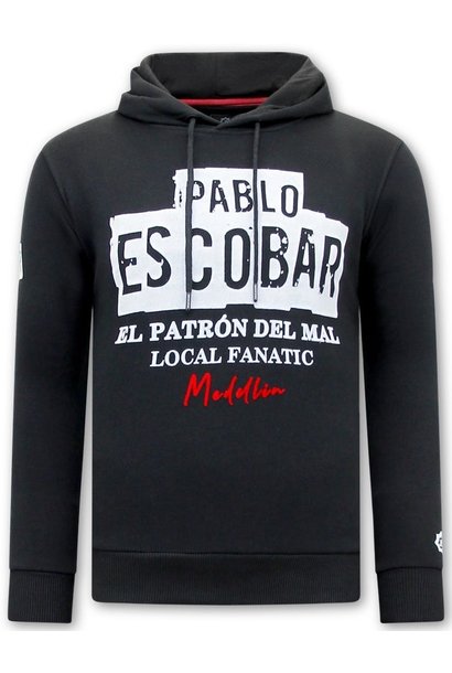 Hoodie Heren - Pablo Escobar - Zwart