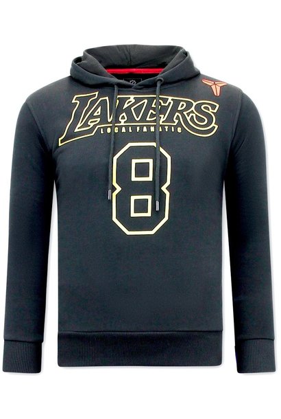 Felpa con Cappuccio da Uomo - Lakers Bryant 8 - Nero
