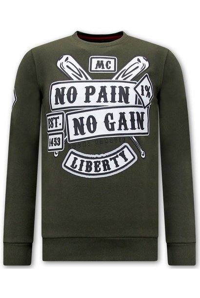 Sweater Heren - Mc No Pain No Gain 1% - Groen
