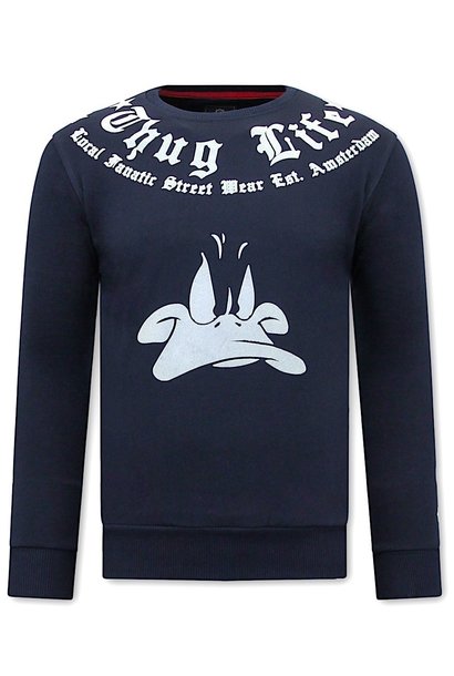 Sweater Heren - Thug Life - Blauw