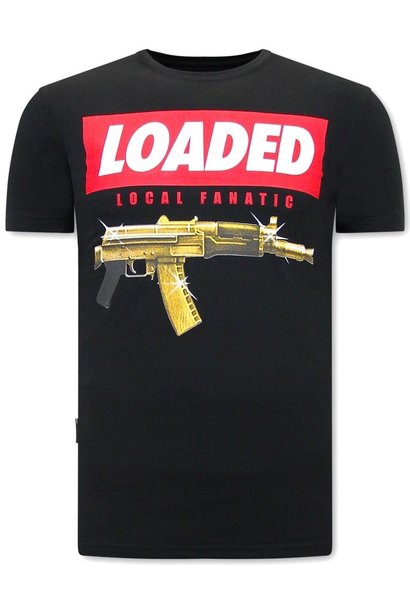 T-shirt Heren - Loaded Gun - Zwart